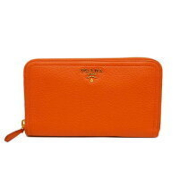 PRADA Vitello Dino long wallet Payaya - Picture 1 of 5